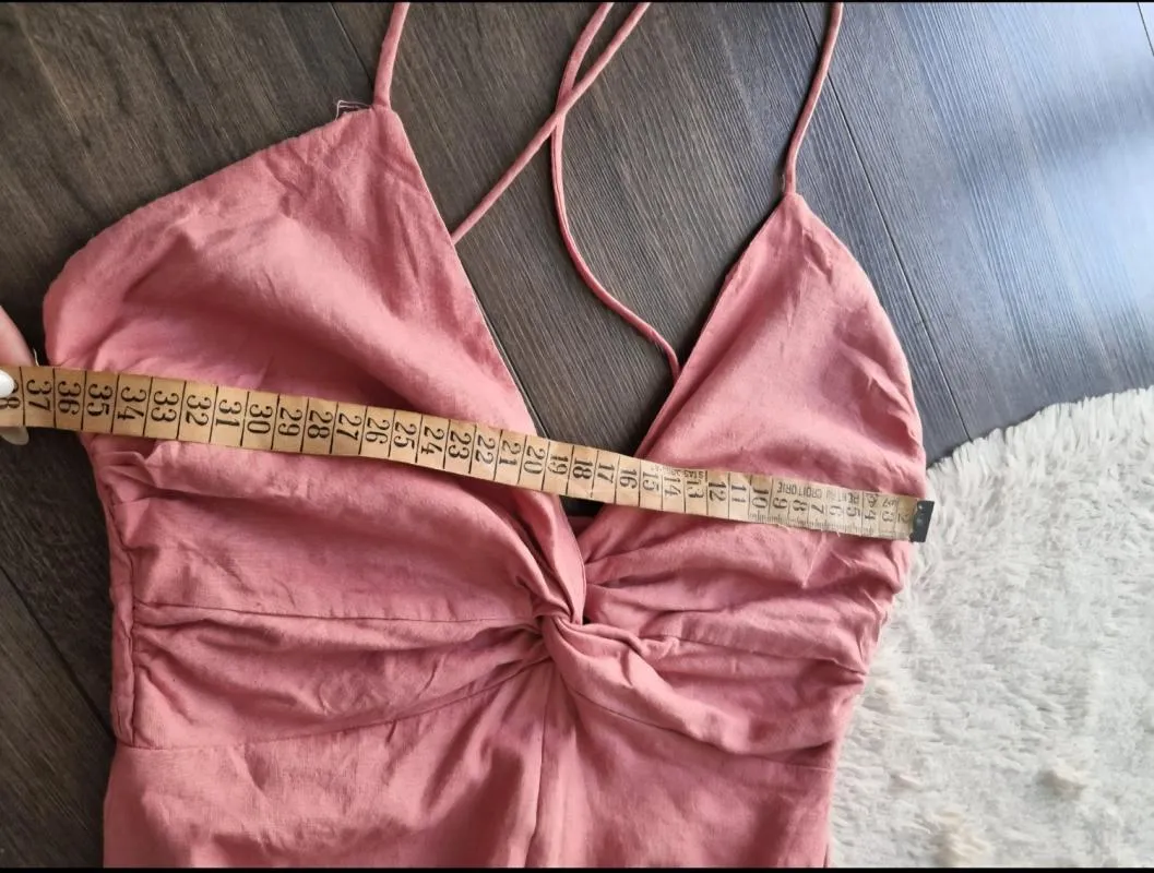 Rochie de vară Zara S | Roz, Midi, Bretele subțiri - Image 5