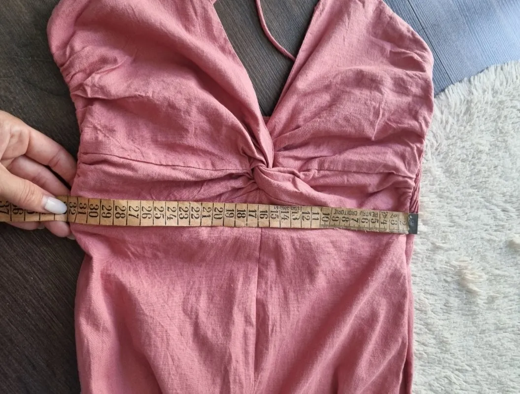 Rochie de vară Zara S | Roz, Midi, Bretele subțiri - Image 6