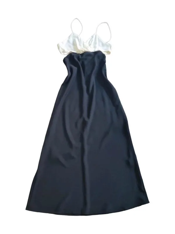 Rochie de vară Zara M | Negru, Midi, Bretele subțiri, Design asimetric