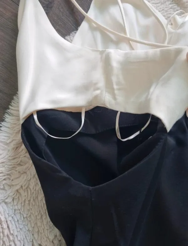 Rochie de vară Zara M | Negru, Midi, Bretele subțiri, Design asimetric - Image 7