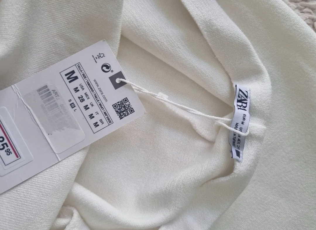 Rochie de vară Zara S-M | Alb, Midi, Cu umerii goi - Image 6