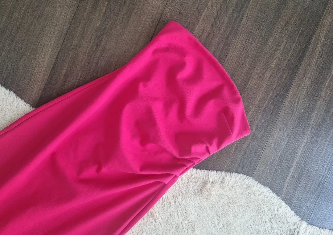 Rochie de vară Zara M | Fuchsia, Midi, Cu umerii goi - Image 4