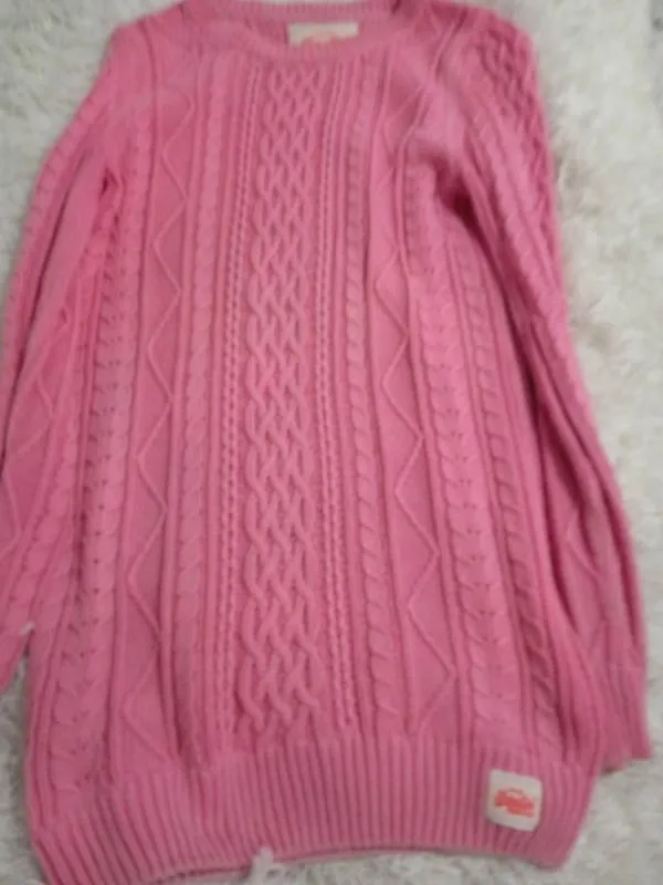Pulover la baza gâtului Superdry XS | Roz, Normal, Relaxed Lejer fit, Monocrom, Lână - Image 2