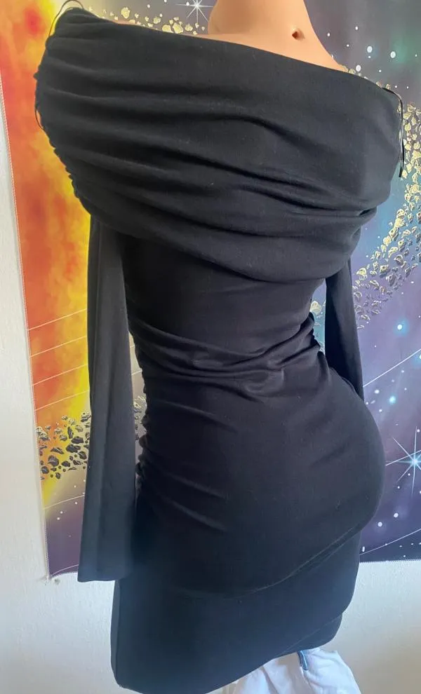 Rochie mulată Zara M | Negru, Mini, Mânecă lungă - Image 2