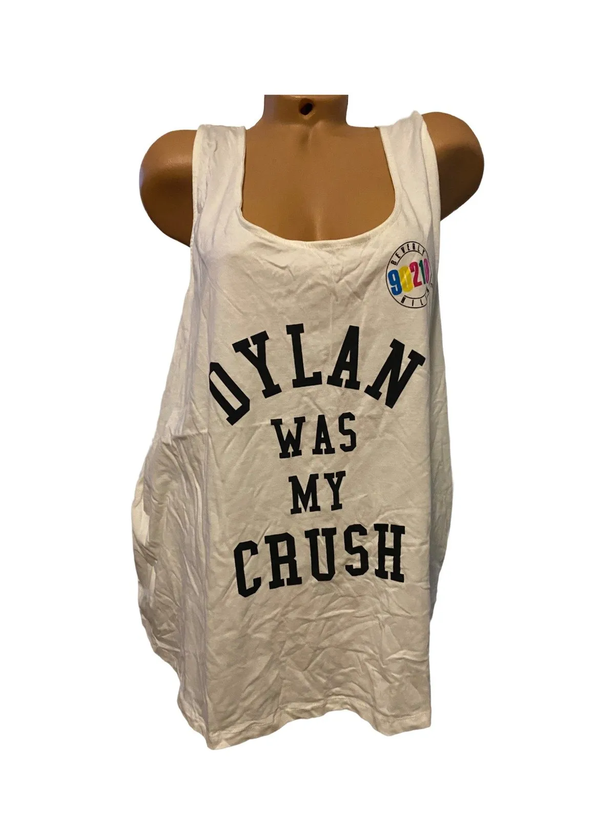 Top tank Beverly Hills EU 54 | Alb, Normal, Relaxed Lejer fit, Plus size, Logo