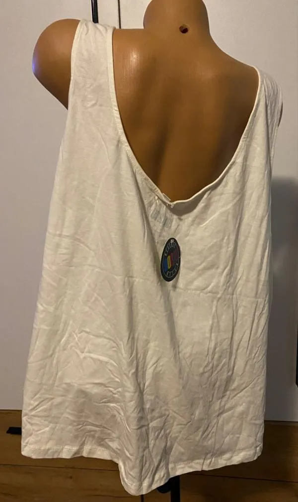 Top tank Beverly Hills EU 54 | Alb, Normal, Relaxed  Lejer fit, Plus size, Logo - Image 2