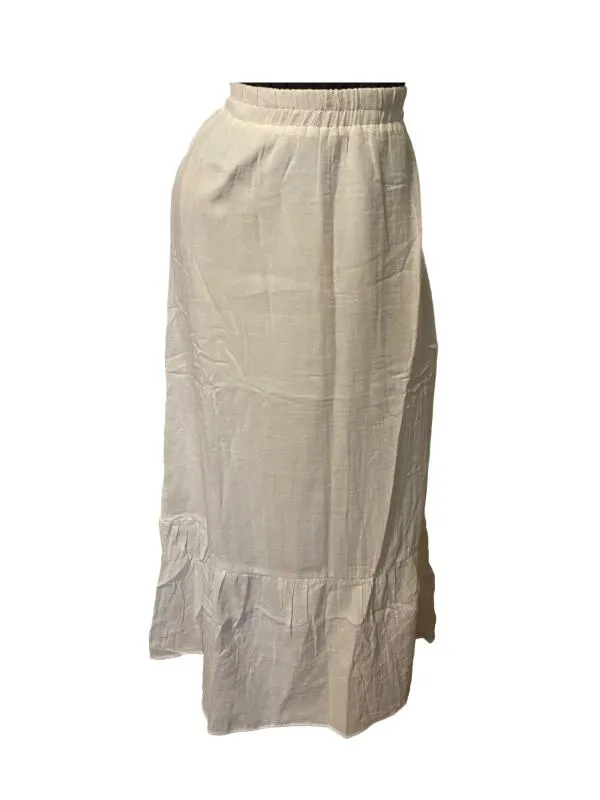 Fustă cloș Camaieu M | Alb, Maxi, Talie medie, Cloș fit, Bumbac