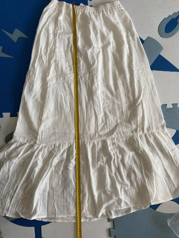 Fustă cloș Camaieu M | Alb, Maxi, Talie medie, Cloș fit, Bumbac - Image 5