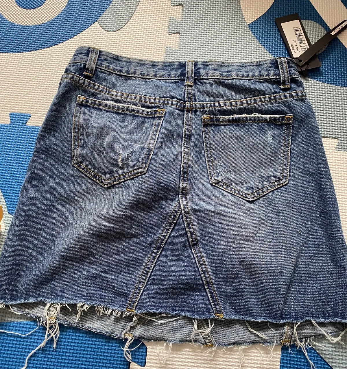 Fustă din denim Momokrom EU 36 | Albastru, Mini, Talie înaltă, Creion (Pencil) fit, Cu decupaje - Image 5