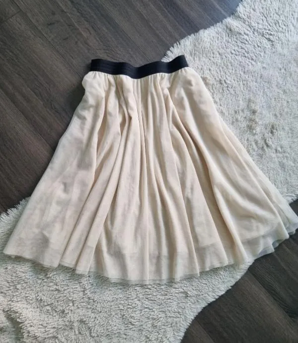 Fustă plisată Mint & Berry L | Crem, Midi, Talie medie, Plisată fit - Image 2