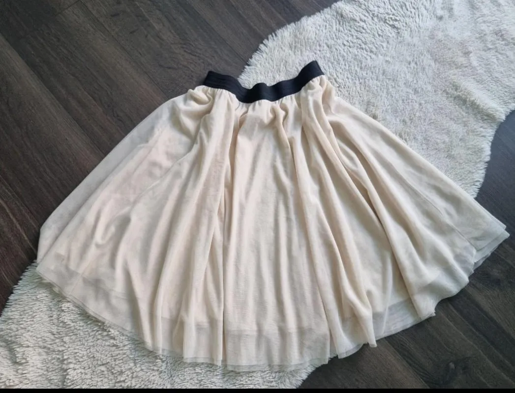 Fustă plisată Mint & Berry L | Crem, Midi, Talie medie, Plisată fit - Image 3