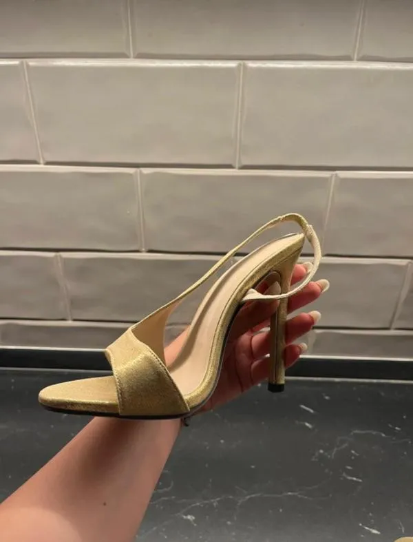 Sandale cu toc înalt stiletto baretă Shein EU 37 | Auriu - Image 4