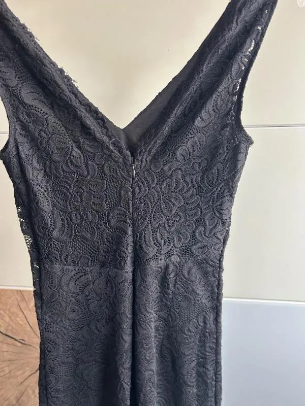 Rochie casual Only One XS | Negru, Mini, Fără mâneci, Monocrom, Dantelă - Image 3