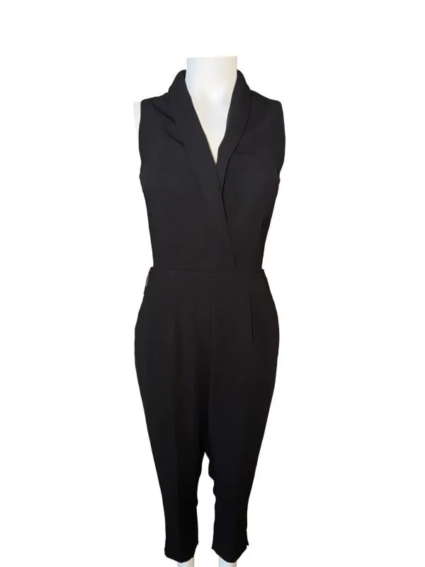 Salopetă H&M XS | Negru, Lungă, Fără mâneci, Monocrom