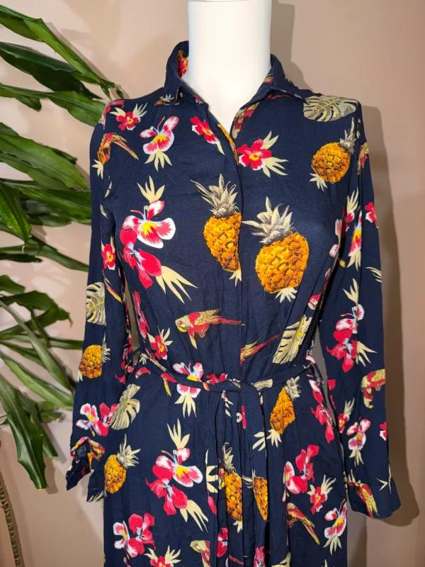 Rochie casual My Polo X S | Multicolor, Maxi, Mânecă lungă, Floral & Tropical, Bumbac - Image 3