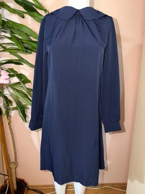 Rochie office Benin Style S | Bleumarin, Midi, Mânecă lungă, Monocrom, Poliester - Image 2