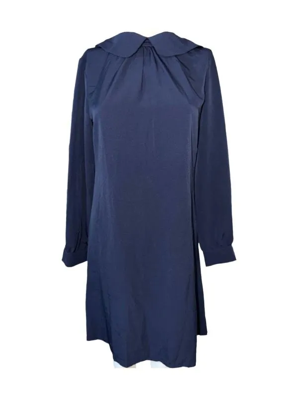 Rochie office Benin Style S | Bleumarin, Midi, Mânecă lungă, Monocrom, Poliester