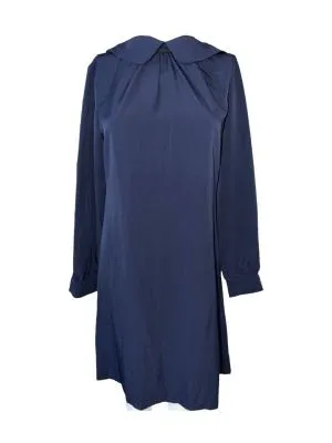 Rochie office Benin Style S | Bleumarin, Midi, Mânecă lungă, Monocrom, Poliester