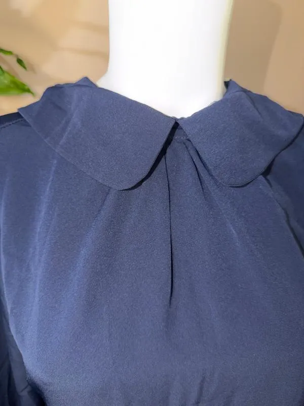 Rochie office Benin Style S | Bleumarin, Midi, Mânecă lungă, Monocrom, Poliester - Image 3