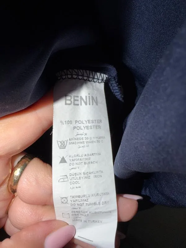 Rochie office Benin Style S | Bleumarin, Midi, Mânecă lungă, Monocrom, Poliester - Image 5