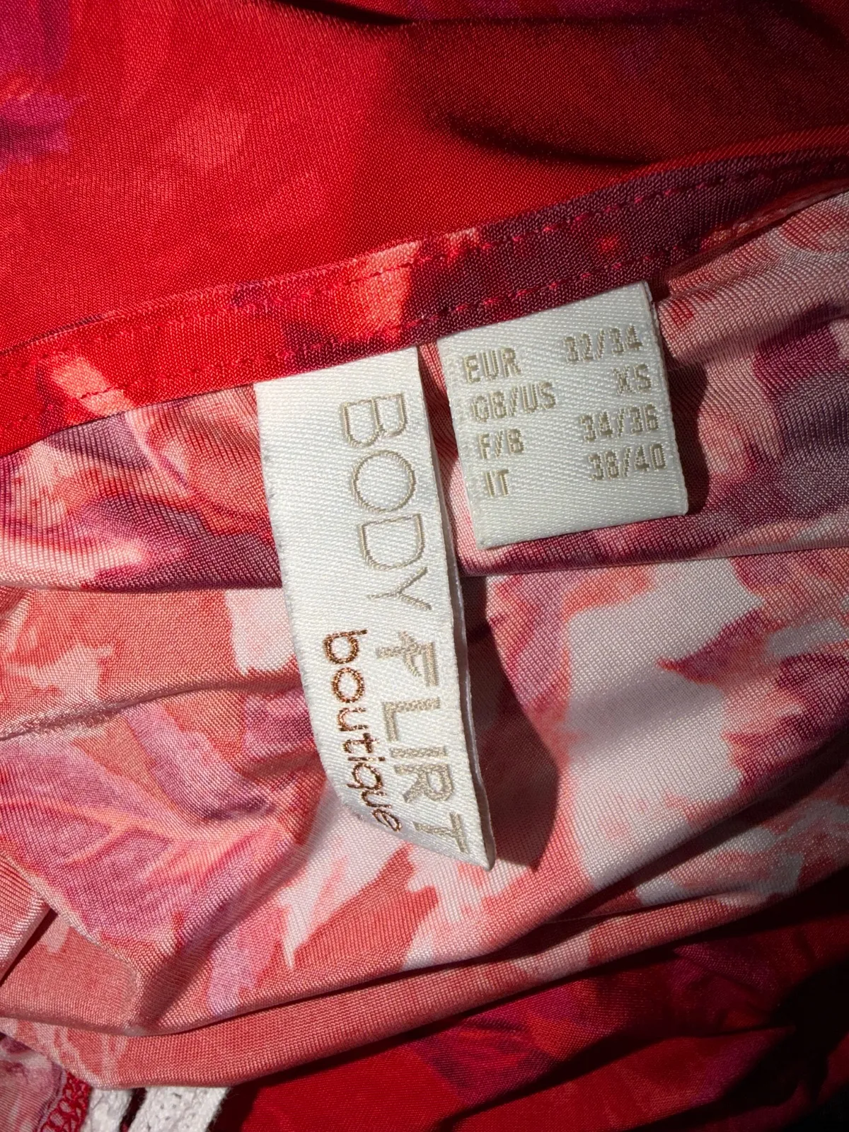 Rochie de vară Body Flirt XS | Roșu, Mini, Mânecă lungă, Floral & Tropical, Poliester - Image 5