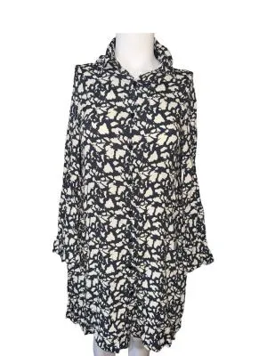 Rochie casual Parfois S-M | Bleumarin, Midi, Mânecă lungă, Abstract & Color Block