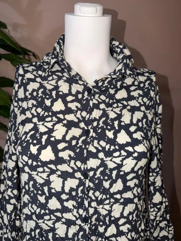 Rochie casual Parfois S-M | Bleumarin, Midi, Mânecă lungă, Abstract & Color Block - Image 2