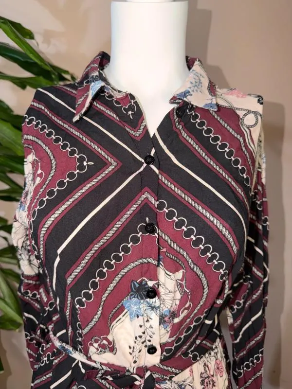 Rochie casual Jean Pascale XL | Multicolor, Maxi, Mânecă lungă, Oriental & Paisley, Vâscoză - Image 2
