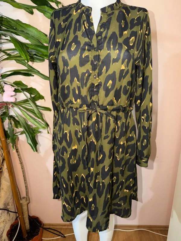 Rochie casual Only S | Khaki, Mini, Mânecă lungă, Animal print, Poliester - Image 7
