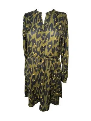 Rochie casual Only S | Khaki, Mini, Mânecă lungă, Animal print, Poliester