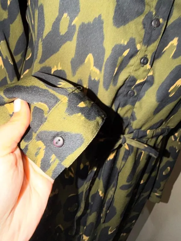 Rochie casual Only S | Khaki, Mini, Mânecă lungă, Animal print, Poliester - Image 4
