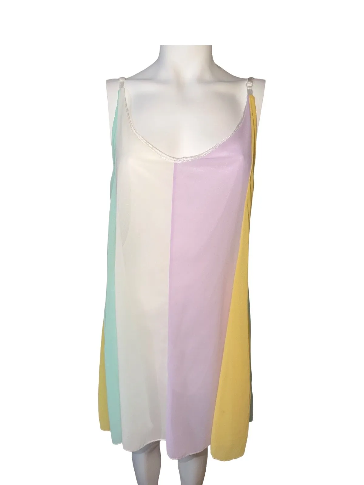 Rochie de vară S | Multicolor, Mini, Bretele subțiri, Abstract & Color Block, Poliester