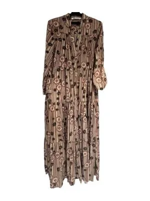 Rochie casual Zara S | Roșu, Maxi, Mânecă lungă, Oriental & Paisley