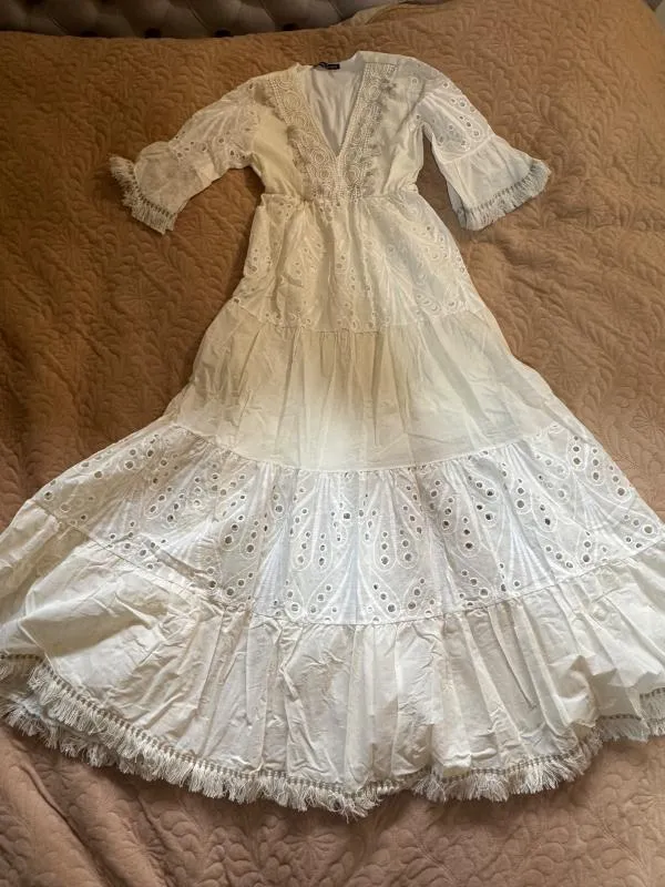 Rochie casual New Imperial S | Bej, Maxi, Mânecă trei sferturi - Image 2