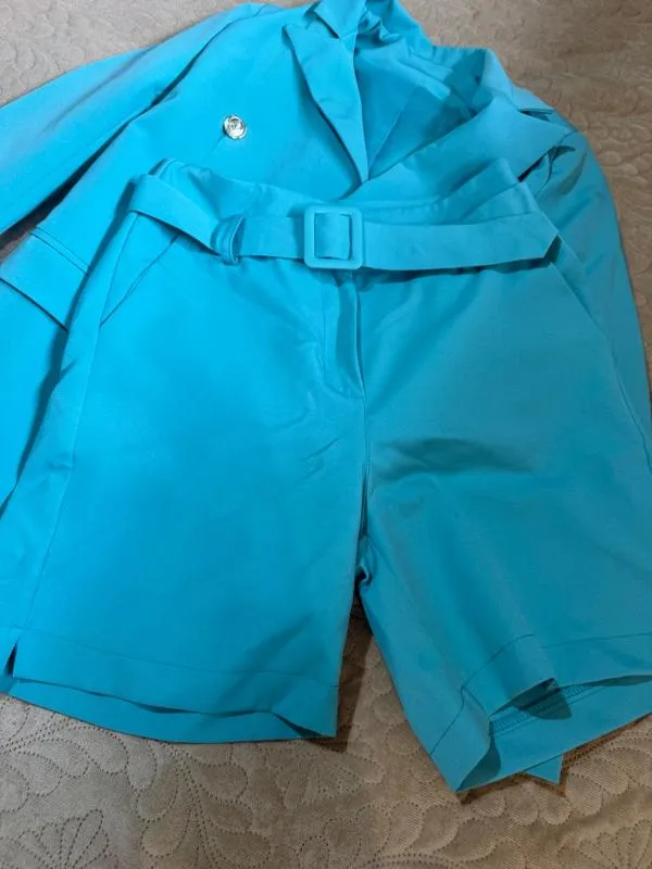 Costum cu sacou și pantaloni S | Turcoaz - Image 3