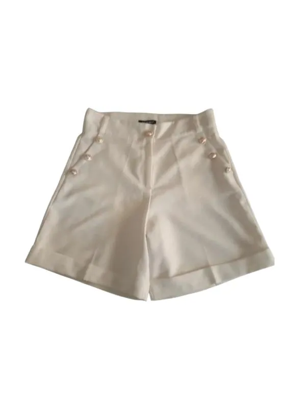 Pantaloni Adrom S | Bej, Scurți, Talie înaltă, Relaxed fit, Clasici Casual, Monocrom
