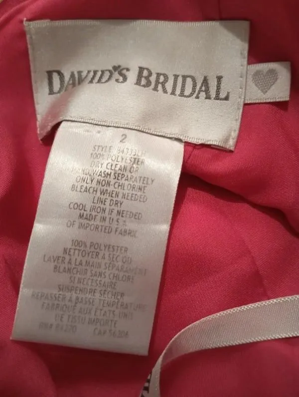 Rochie de ocazie David's Bridal XS | Fuchsia, Midi, Pe un umăr, Monocrom, Design asimetric, Poliester - Image 7