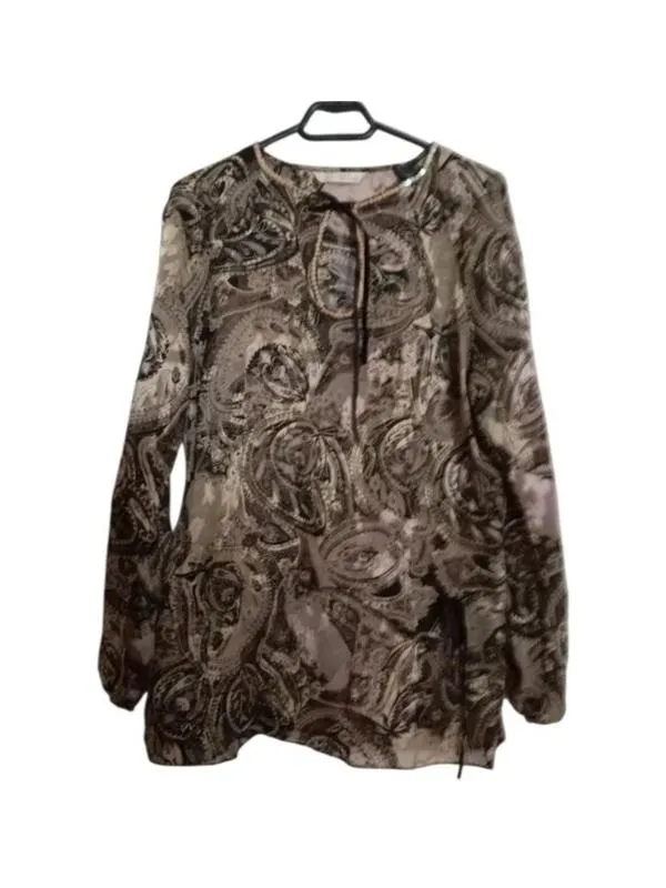 Bluză Amaranto XL | Multicolor, Normal, Mânecă lungă, Regular fit, Floral & Tropical, Paiete, Poliester