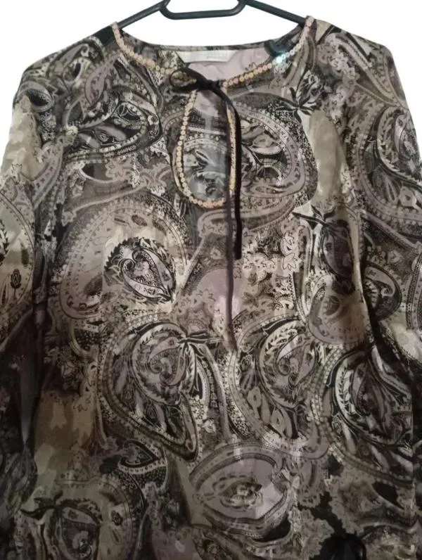 Bluză Amaranto XL | Multicolor, Normal, Mânecă lungă, Regular fit, Floral & Tropical, Paiete, Poliester - Image 2