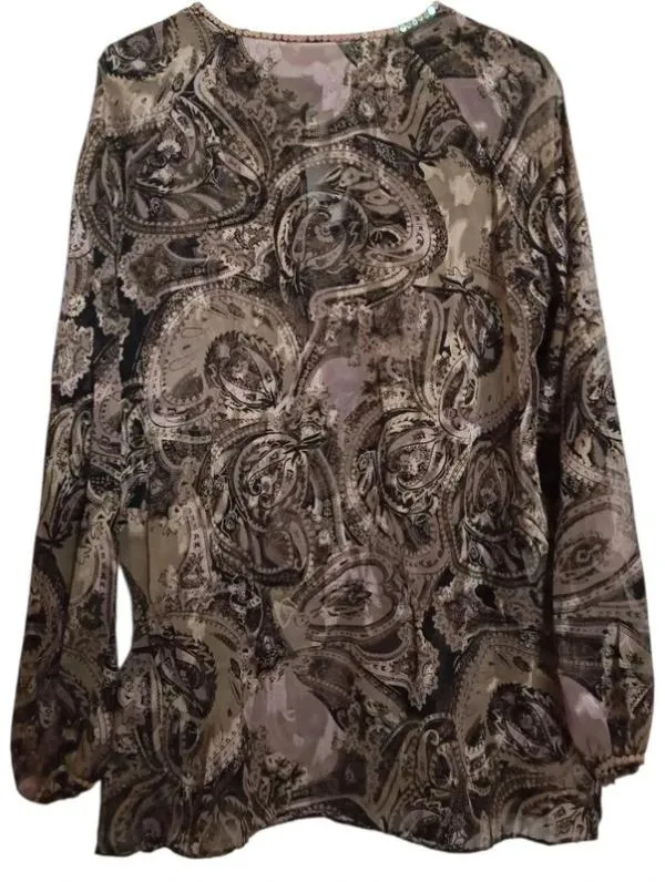 Bluză Amaranto XL | Multicolor, Normal, Mânecă lungă, Regular fit, Floral & Tropical, Paiete, Poliester - Image 3