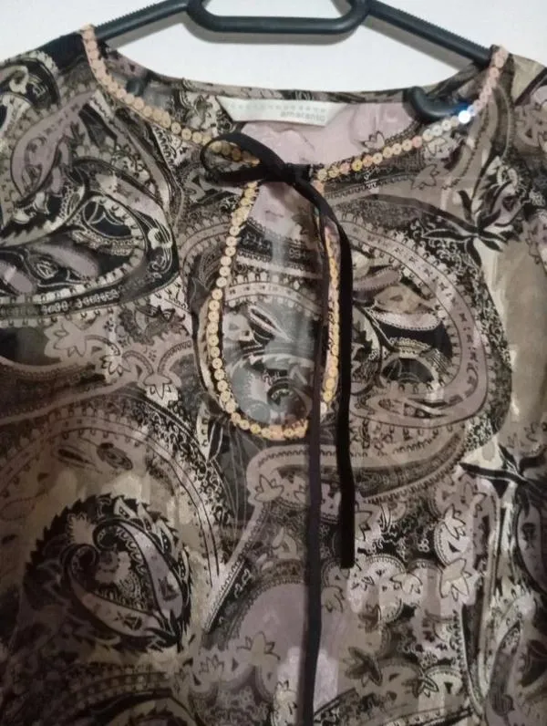 Bluză Amaranto XL | Multicolor, Normal, Mânecă lungă, Regular fit, Floral & Tropical, Paiete, Poliester - Image 4