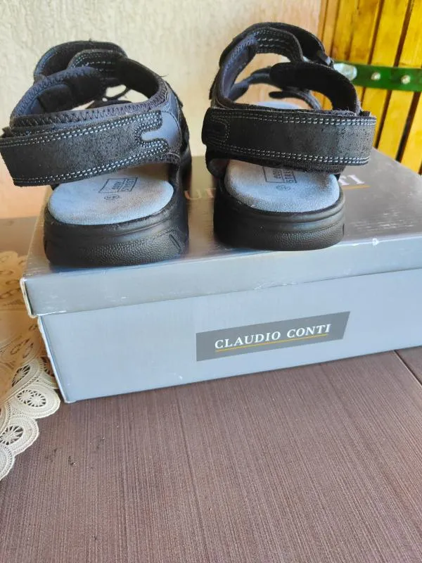 Sandale velcro Claudio Conti EU 45 | Negru - Image 6