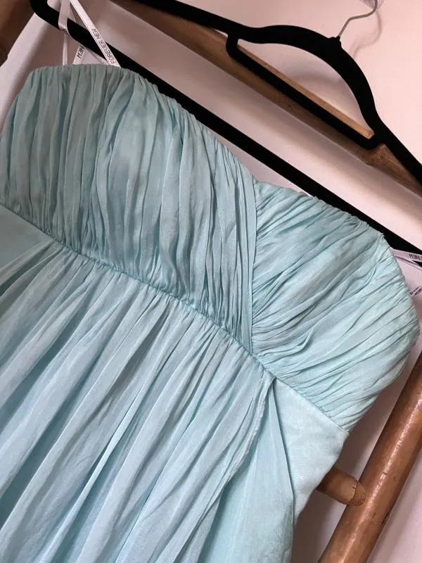 Rochie de seară Forever New UK 10 | Bleu, Midi, Cu umerii goi, Pliuri, Mătase - Image 6