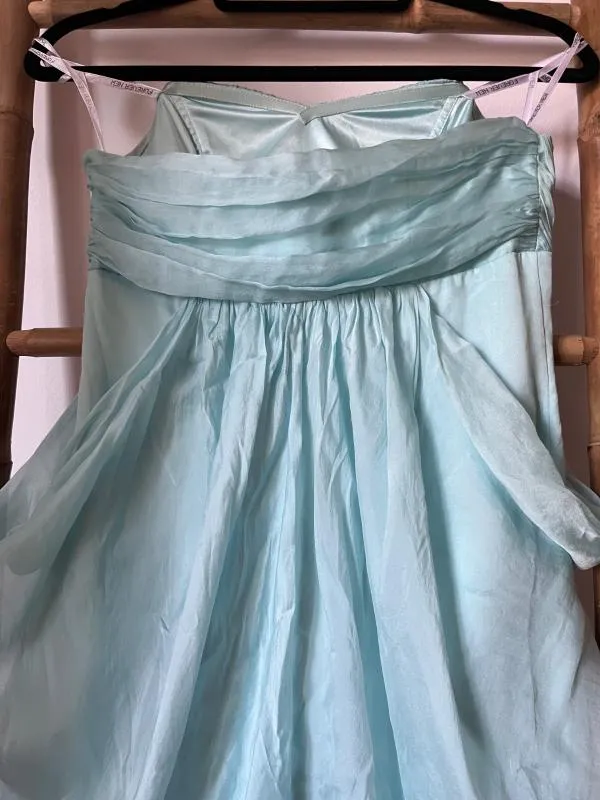 Rochie de seară Forever New UK 10 | Bleu, Midi, Cu umerii goi, Pliuri, Mătase - Image 9