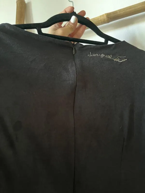 Rochie casual Desigual M | Negru, Mini, Mânecă scurtă, Logo, Dantelă, Sintetic - Image 8