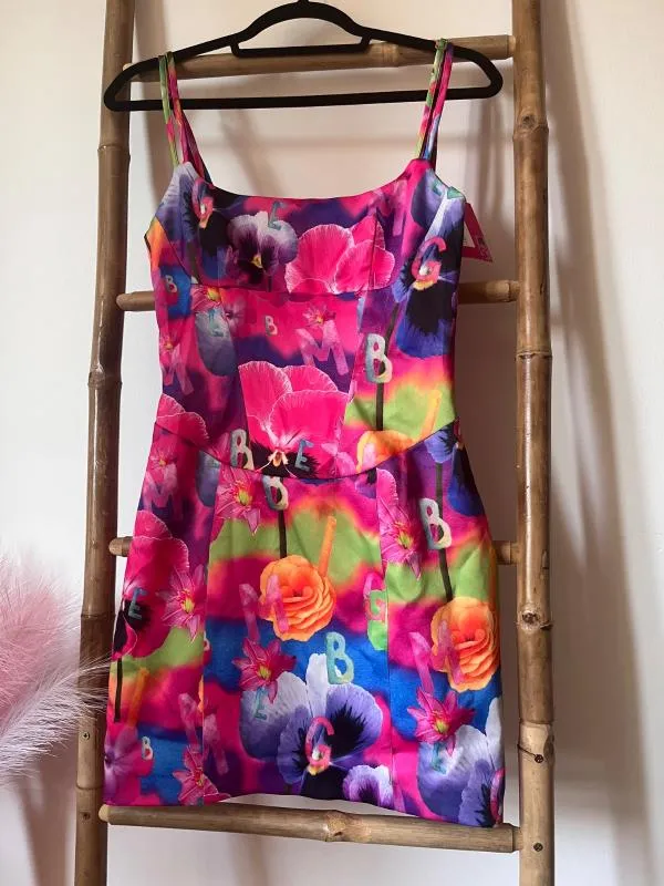 Rochie de vară Gbemi S | Multicolor, Mini, Bretele subțiri, Floral & Tropical, Sintetic - Image 4