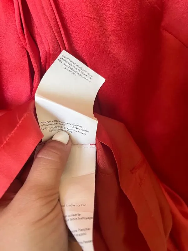 Rochie de seară Hugo Boss S | Roșu, Midi, Mânecă scurtă, Monocrom, Pliuri, Mătase - Image 8