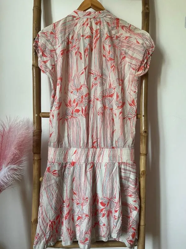 Rochie de vară Diesel S | Bej, Mini, Mânecă scurtă, Floral & Tropical, Design petrecut, Bumbac - Image 11