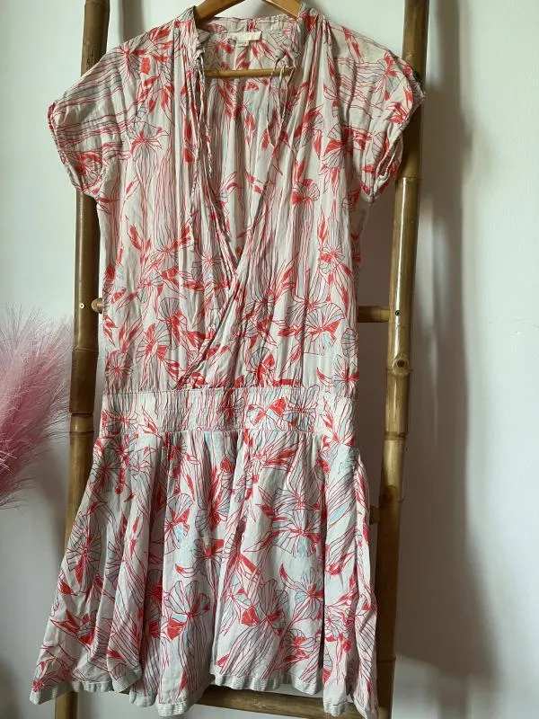 Rochie de vară Diesel S | Bej, Mini, Mânecă scurtă, Floral & Tropical, Design petrecut, Bumbac - Image 4