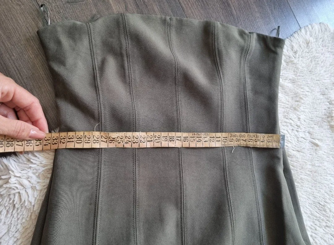 Rochie de seară Zara XS | Khaki, Midi, Cu umerii goi - Image 8